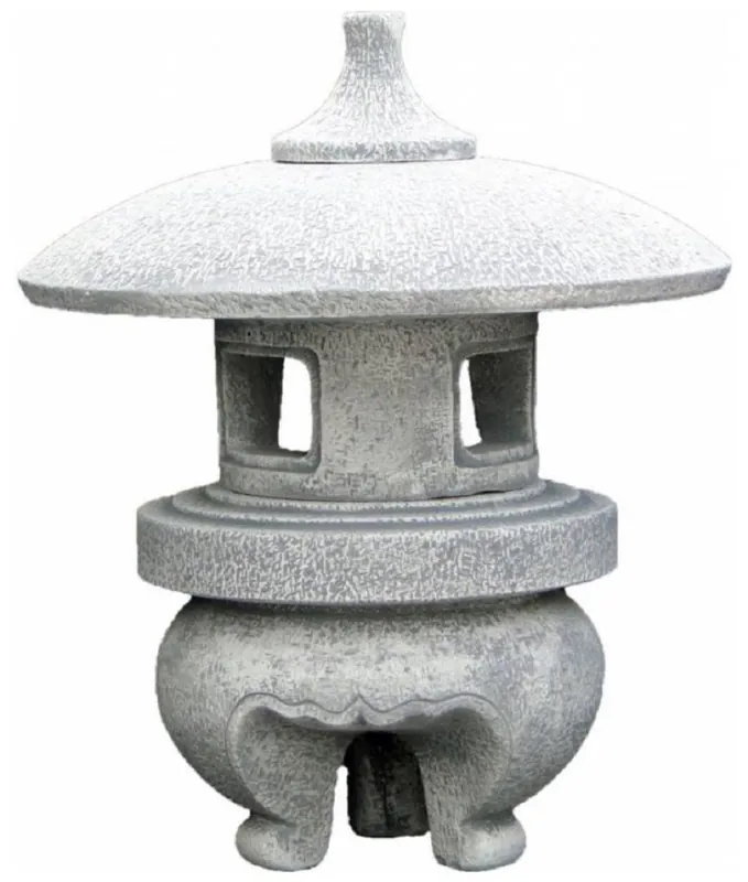 Casa Padrino Lámpara de Jardín de Estilo Japonés Pagoda Blanco / Gris Ø 42 x A. 51 cm - Lámpara de Jardín y Terraza Pequeña - Farol de Jardín Resistente a la Intemperie - Iluminación de Jardín Kracherpreis