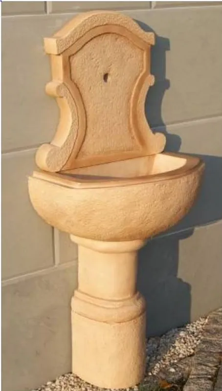 Casa Padrino fuente de pared Art Nouveau beige 51 x 36 x A. 136 cm - Fuente de jardín elegante - Fuente de piedra para decoración de jardín - Accesorios de Jardín Art Nouveau Beliebt