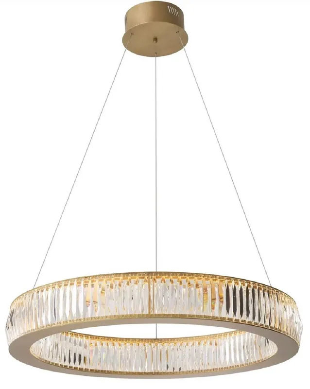 Aktuell Casa Padrino lámpara de araña LED de lujo latón antiguo Ø 91 x A. 13-200 cm - Lámpara de araña de salón redonda con cristal - Calidad de Lujo
