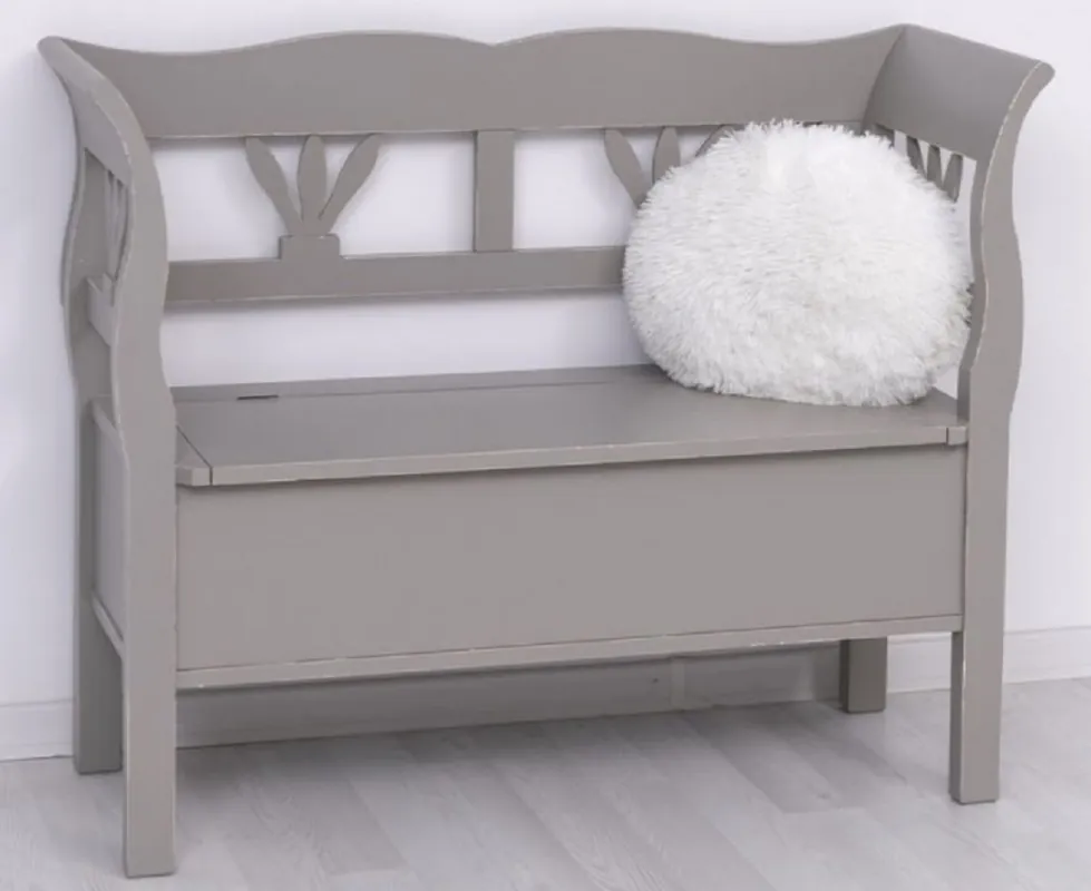 Casa Padrino banco de estilo campestre gris antiguo 117 x 48 x A. 92 cm - Banco de madera maciza con espacio de almacenamiento - Muebles de madera maciza - Muebles de estilo campestre Neu
