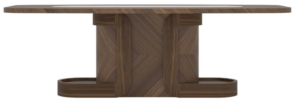 Casa Padrino mesa de comedor de lujo marrón / beige 240 x 100 x A. 80 cm - Mesa de comedor de madera maciza con tapa de mármol - Muebles de comedor - Muebles de lujo - Interiores de comedor de lujo Sonderangebot
