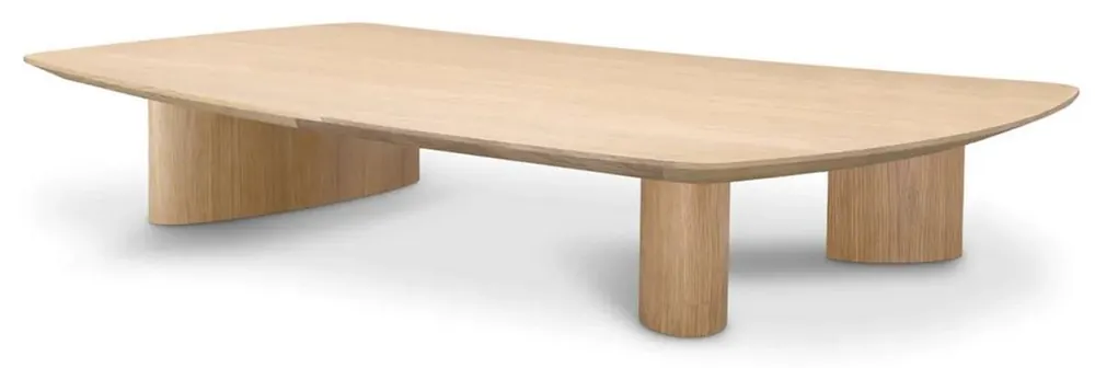 Solange Der Vorrat Reicht Casa Padrino mesa de centro de lujo natural 185 x 120 x A. 30 cm - Mesa de salón de madera maciza con tablero ligeramente curvado - Muebles de salón - Muebles de hotel - Muebles de lujo