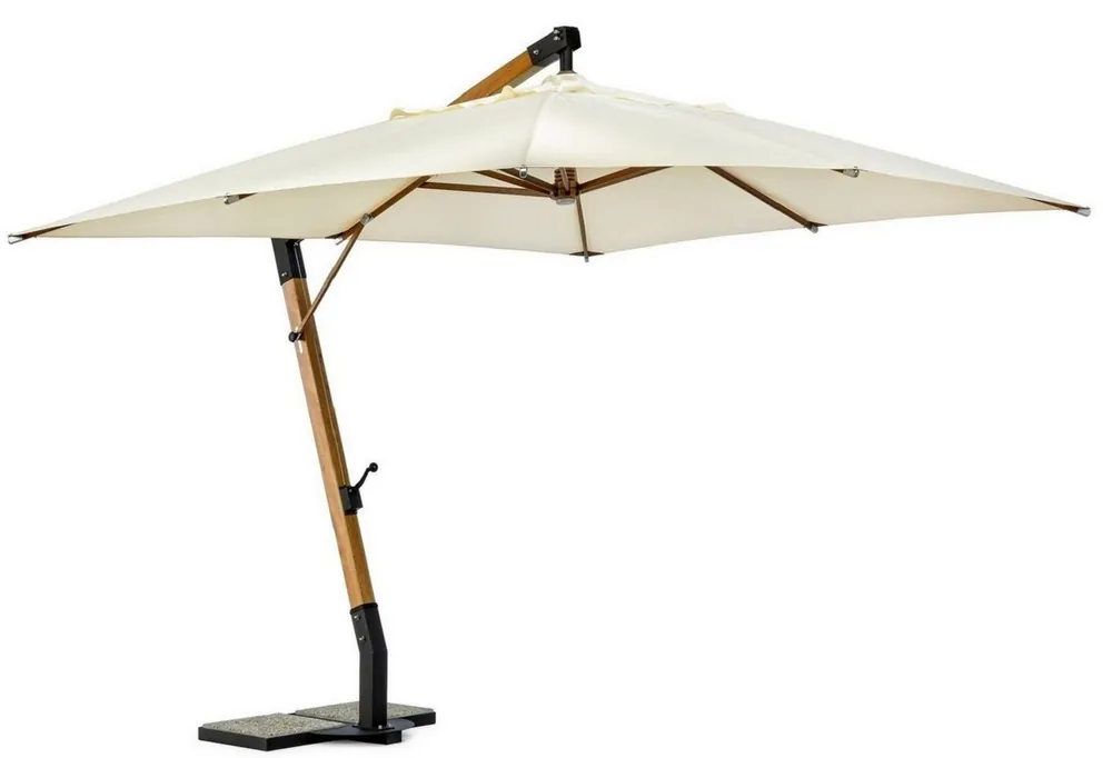 Casa Padrino sombrilla semáforo de lujo con soporte marrón / negro / crema 400 x 300 x A. 320 cm - Sombrilla de jardín - Sombrilla de patio - Sombrilla de balcón - Accesorios de jardín Expressversand