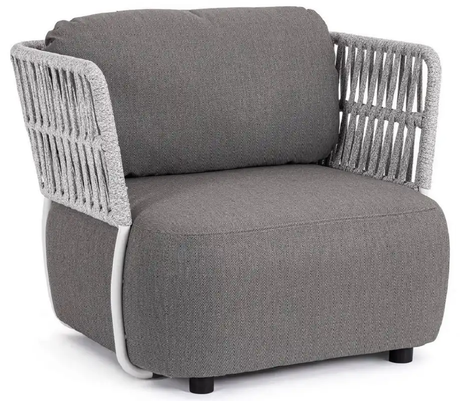 Kracherpreis Casa Padrino sillón de jardín de lujo gris / gris claro / negro 92 x 86 x A. 79 cm - Sillón de jardín resistente a la intemperie - Sillón de terraza - Muebles de jardín - Muebles de terraza