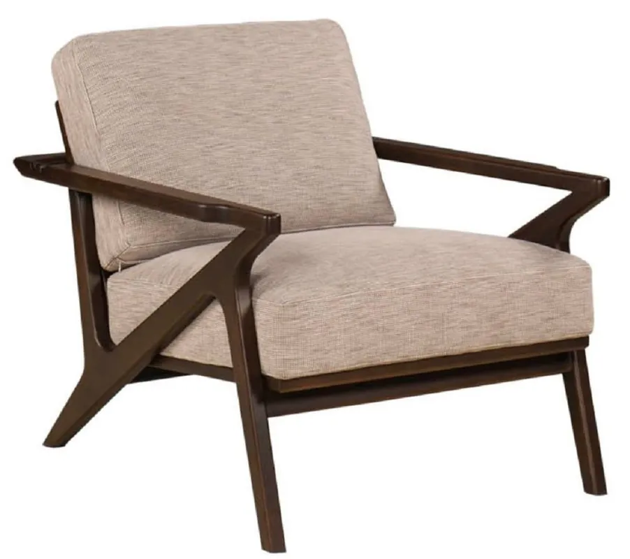Casa Padrino sillón de lujo beige / marrón oscuro 80 x 70 x A. 100 cm - Sillón de salón - Sillón de hotel - Muebles de salón - Muebles de hotel - Muebles de lujo - Interiores de salón de lujo Preisknaller