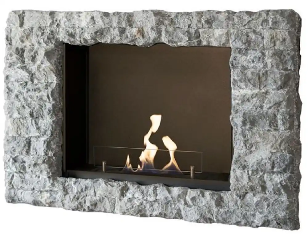 Jetzt Bestellen Casa Padrino chimenea de pared de bioetanol de lujo gris 97 x 19 x A. 65 cm - Chimenea de salón con aspecto de piedra - Accesorios de decoración de salón - Chimeneas de pared de bioetanol de lujo