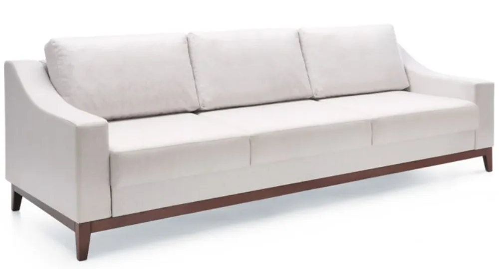 Mega-Angebot Casa Padrino sofá de lujo blanco / marrón oscuro 225 x 100 x A. 77 cm - Sofá de salón con función de dormir - Muebles de salón - Muebles de lujo - Interior de lujo