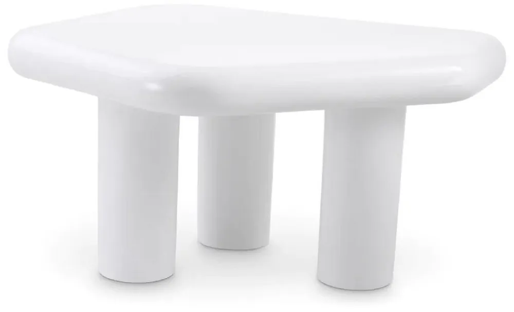 Casa Padrino mesa auxiliar de fibra de vidrio de lujo blanco alto brillo blanco 85 x 62,5 x A. 41,5 cm - Muebles de salón - Muebles de hotel - Muebles de lujo - Muebles de fibra de vidrio Neue Kollektion
