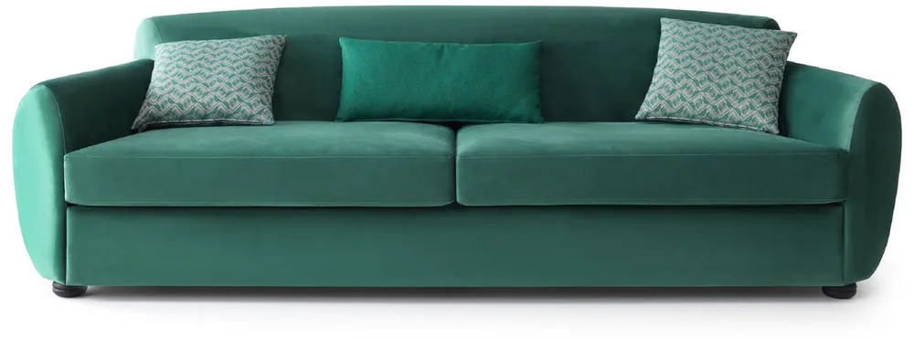 Casa Padrino sofá de lujo verde / negro 260 x 105 x A. 80 cm - Sofá de salón - Sofá de hotel - Muebles de salón - Muebles de hotel - Muebles de lujo - Interiores de salón - Interiores de lujo Highlight