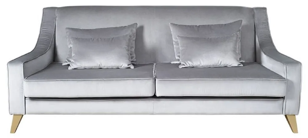 Casa Padrino sofá neoclásico de lujo plata / oro 202 x 94 x A. 85 cm - Sofá de salón - Sofá de hotel - Muebles de salón - Muebles de hotel - Muebles de lujo - Muebles neoclásicos Abverkauf