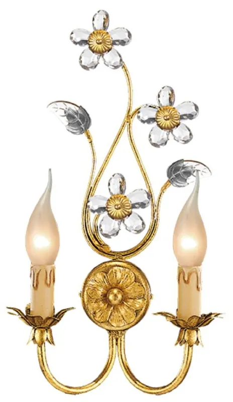 Mega-Angebot Casa Padrino lámpara de pared doble barroco de lujo oro con pátina 24 x 12 x A. 43 cm - Elegante aplique de estilo barroco - Calidad de lujo - Hecho en Italia