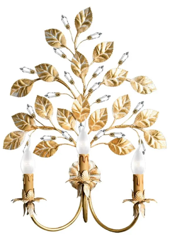 Casa Padrino lámpara de pared barroco de lujo oro / blanco 45 x 17 x A. 60 cm - Elegante aplique de estilo barroco con cristal de Swarovski - Calidad de lujo - Hecho en Italia Sonderaktion