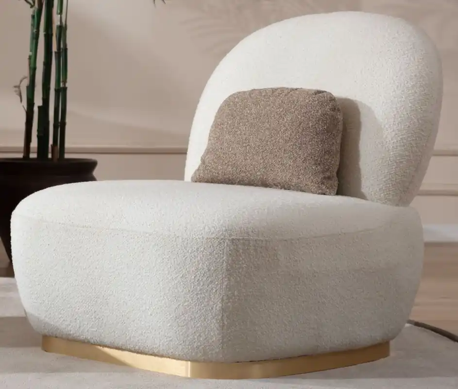 Casa Padrino sillón de lujo blanco / latón 87 x 102 x A. 85 cm - Sillón de salón - Sillón de hotel - Muebles de salón - Muebles de hotel - Muebles de lujo - Interiores de salón de lujo Expressversand