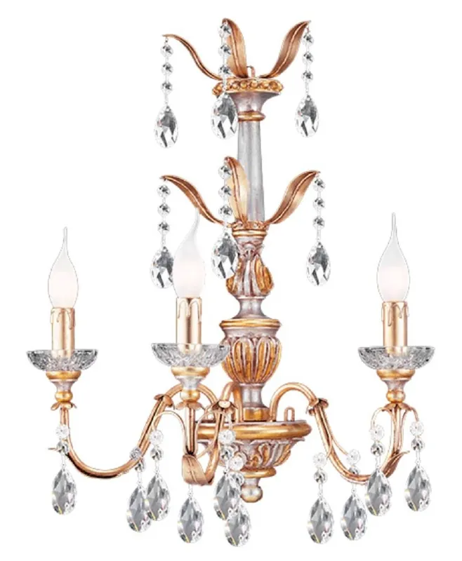Casa Padrino lámpara de pared barroco de lujo oro con pátina / plata 45 x 28 x A. 64 cm - Elegante aplique de pared de estilo barroco - Calidad de lujo - Hecho en Italia Neu Im Sortiment