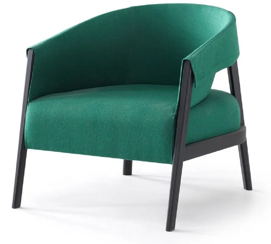 Top-Seller Casa Padrino sillón de lujo verde / negro 73 x 80 x A. 75 cm - Sillón de salón - Sillón de hotel - Muebles de salón - Muebles de hotel - Muebles de lujo - Interiores de lujo