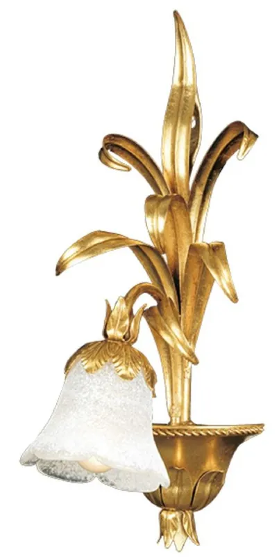 Casa Padrino lámpara de pared barroco de lujo oro con pátina / blanco 22 x 25 x A. 49 cm - Elegante aplique de estilo barroco con fino cristal de Murano - Calidad de lujo - Hecho en Italia Neuheit