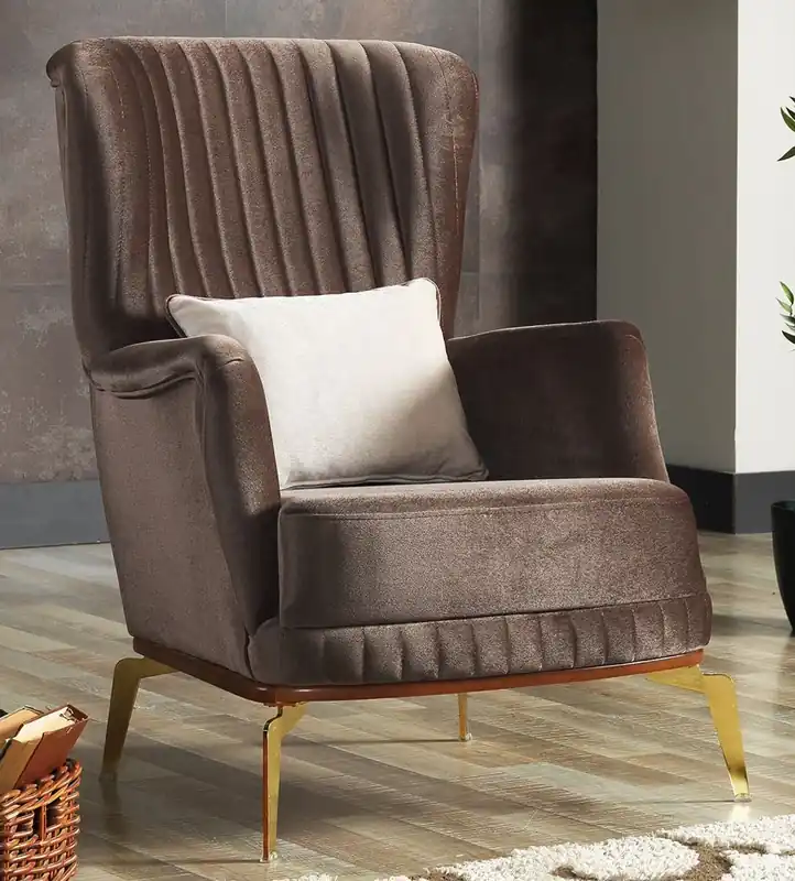 Highlight Casa Padrino sillón de lujo marrón / oro 70 x 75 x A. 80 cm - Sillón de salón - Sillón de hotel - Muebles de salón - Muebles de hotel - Muebles de lujo - Interiores de lujo