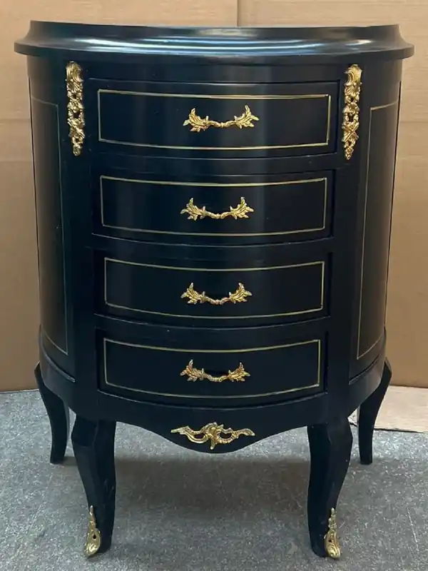 Casa Padrino cómoda barroco con 4 cajones negro / oro - Cómoda de madera maciza hecha a mano en estilo barroco - Muebles barrocos hechos a mano - Noble y Magnífico Sofort Bestellen