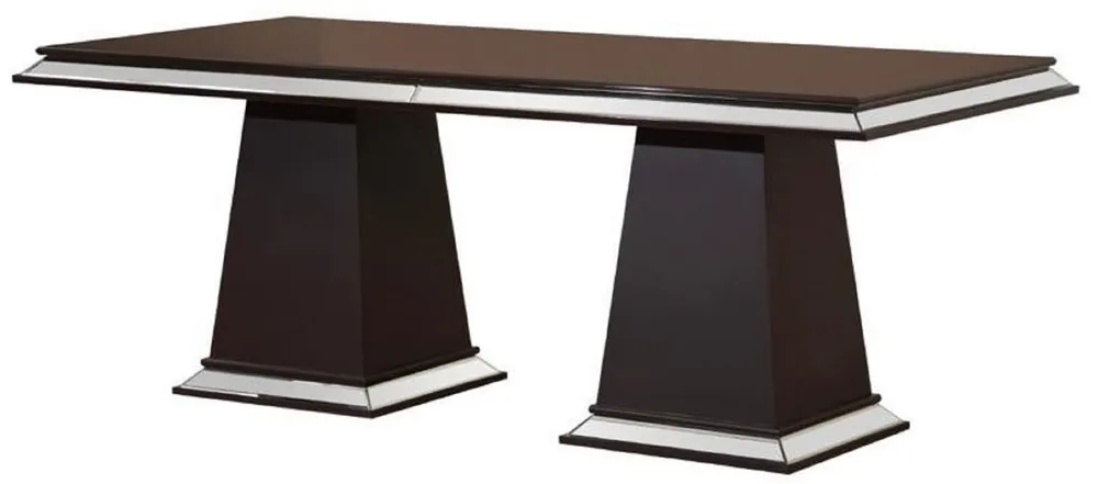 Neuheit Casa Padrino mesa de comedor de lujo marrón oscuro 200 x 100 x A. 79 cm - Mesa de cocina de madera maciza con espejo - Muebles de comedor - Muebles de lujo - Interiores de lujo
