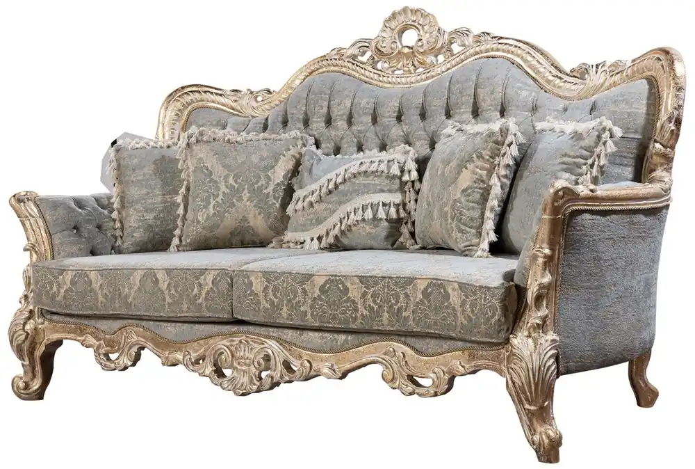 Casa Padrino sofá barroco de lujo verde / oro antiguo - Sofá de salón de estilo barroco con patrón elegante - Muebles de salón de lujo en estilo barroco - Muebles barrocos Billig