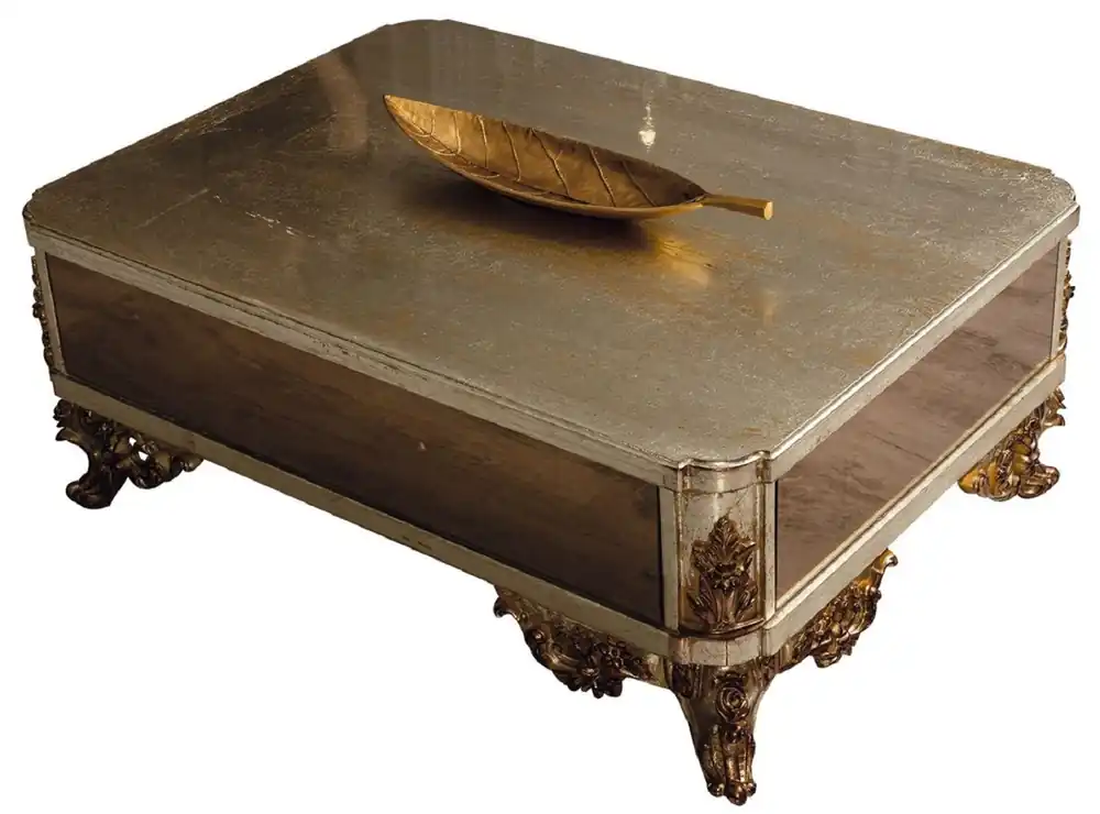 Casa Padrino mesa de centro barroco de lujo plata antigua / cobre / oro - Mesa de salón de estilo barroco espejada - Muebles de salón de estilo barroco - Muebles de lujo en estilo barroco Jetzt Bestellen
