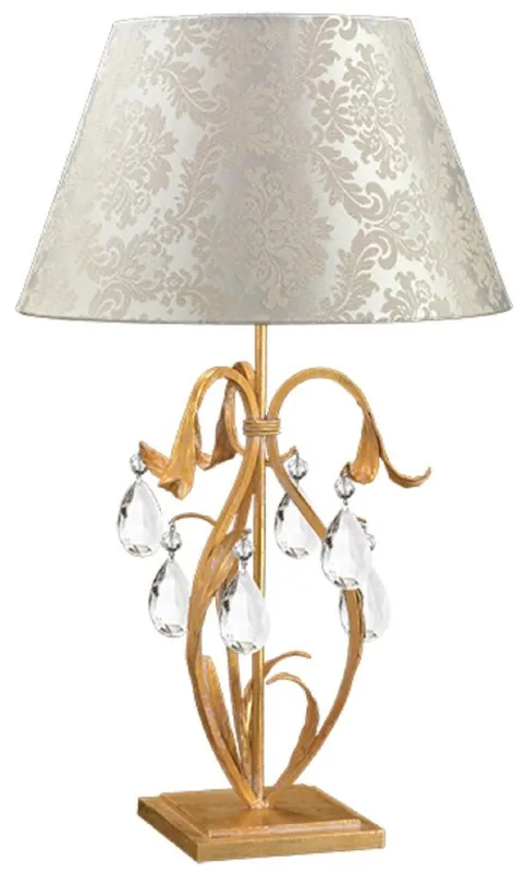 Casa Padrino lámpara de mesa de cristal barroco de lujo oro / blanco / plata Ø 40 x A. 67 cm - Magnífica lámpara de escritorio estilo barroco con cristal de bohemia - Hecho en Italia Sofort Bestellen