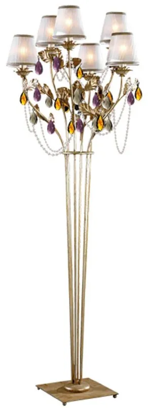 Casa Padrino lámpara de pie de cristal barroco de lujo plata / oro / multicolor / blanco Ø 76 x A. 180 cm - Magnífica lámpara de pie de estilo barroco con cristal de bohemia - Hecho en Italia Meistverkauft