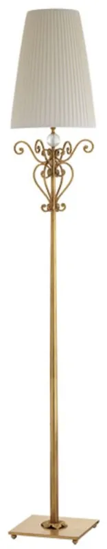 Nur Heute Casa Padrino lámpara de pie barroco de lujo oro / blanco Ø 30 x A. 185 cm - Magnífica lámpara de pie de metal de estilo barroco con pantalla redonda - Calidad de lujo - Hecho en Italia