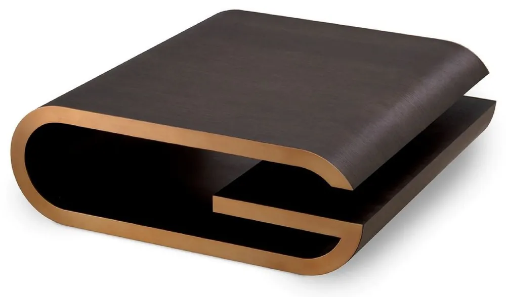 Casa Padrino mesa de centro de lujo moca / latón 100 x 100 x A. 33 cm - Mesa de salón de diseño - Muebles de salón - Muebles de lujo - Muebles de diseño - Interiores de lujo - Interiores de diseño Saisonangebot