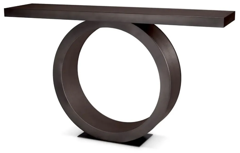 Casa Padrino consola de lujo moca / bronce 130 x 30 x A. 76,5 cm - Consola rectangular de madera maciza - Muebles de lujo - Muebles de salón - Interiores de lujo Sale