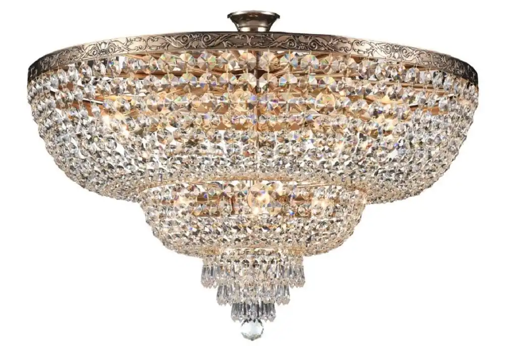 Casa Padrino araña de luces de cristal barroco oro antiguo Ø 80 x A. 56,7 cm - Lámpara de araña redonda de estilo barroco - Araña de salón barroco - Noble y Magnífica Aktuell