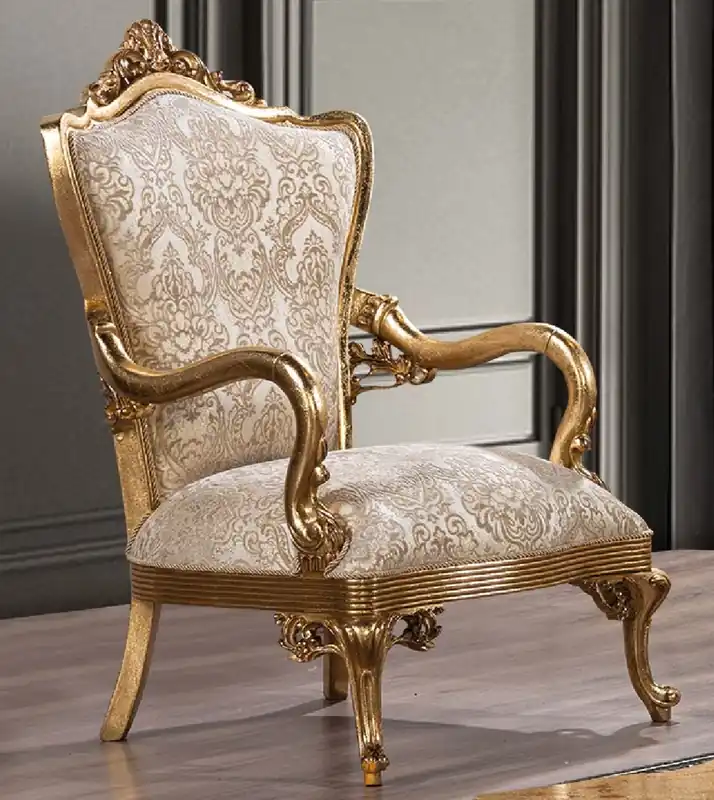 Casa Padrino sillón barroco de lujo oro patrón / oro antiguo - Magnífico sillón de salón con patrón elegante - Muebles de salón de lujo en estilo barroco - Muebles barrocos Online Kaufen