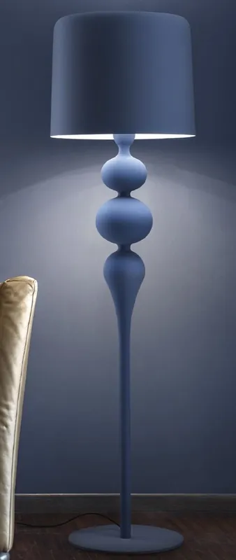 Casa Padrino lámpara de pie Art Deco de lujo azul Ø 50 x A. 180 cm - Lámpara de pie Art Deco redonda con pantalla de aluminio - Lámparas de pie de lujo - Calidad de lujo - Hecho en Italia Direktkauf