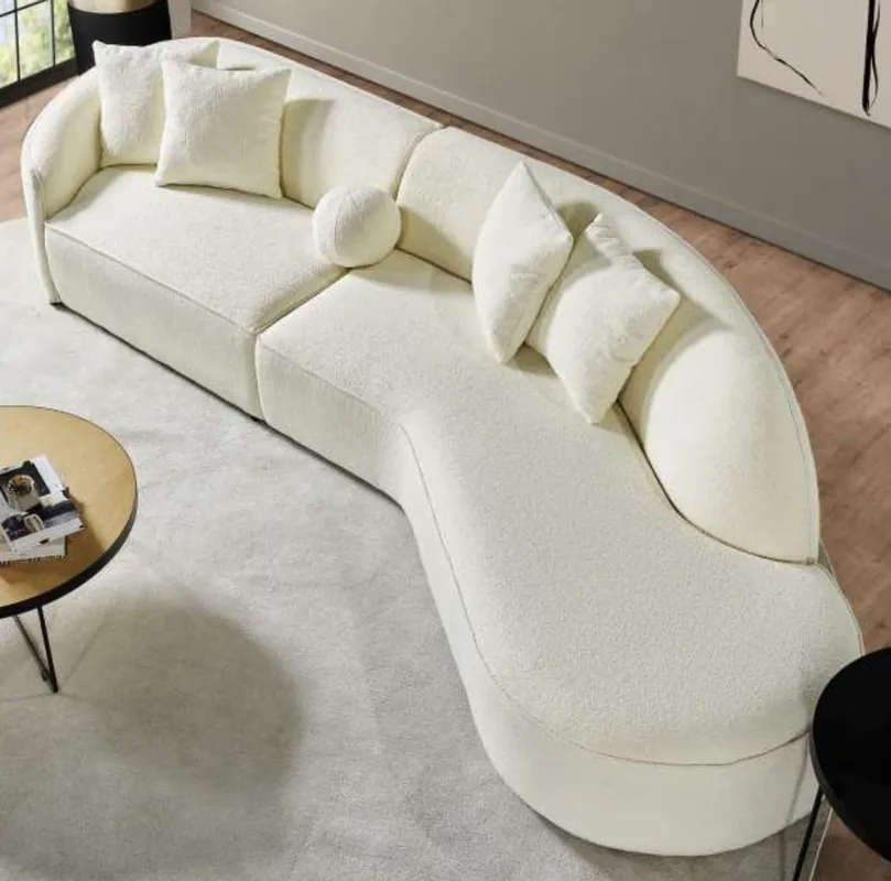 Casa Padrino sofá de lujo crema 340 x A. 95 cm - Sofá de salón curvo - Sofá de hotel - Muebles de salón - Muebles de hotel - Muebles de lujo - Interiores de lujo - Interiores de salón Jetzt Kaufen