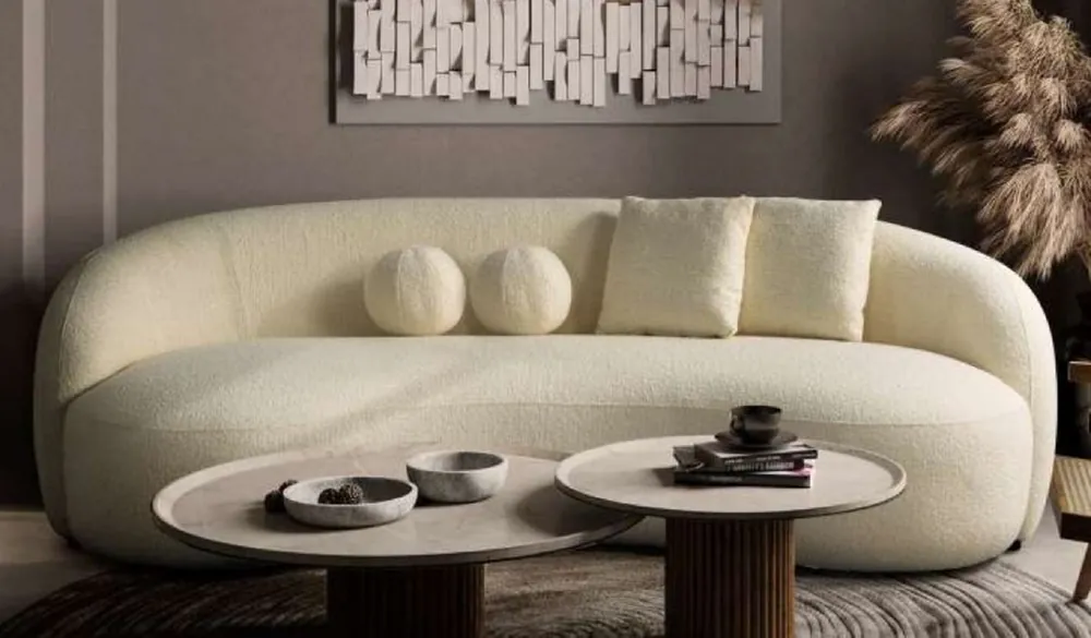Preisknaller Casa Padrino sofá de lujo marfil 250 x 120 x A. 76 cm - Sofá de salón curvo - Sofá de hotel - Muebles de salón - Muebles de hotel - Muebles de lujo - Interiores de lujo - Interiores de salón