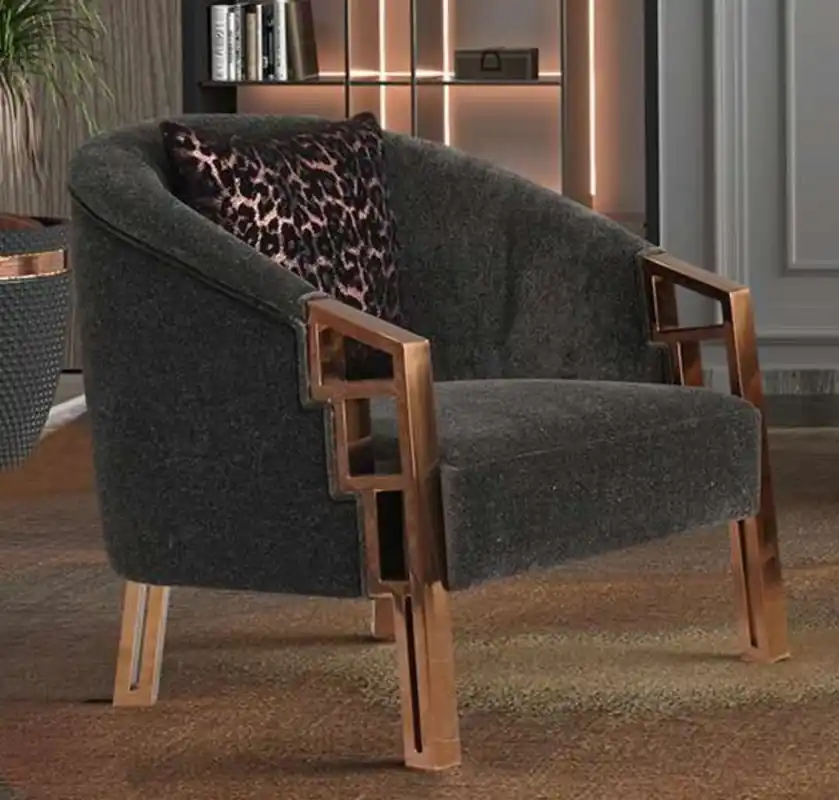 Casa Padrino sillón de lujo marrón / cobre 80 x 80 x A. 90 cm - Sillón de salón - Sillón de hotel - Muebles de salón - Muebles de hotel - Muebles de lujo - Interiores de lujo Nur Für Kurze Zeit