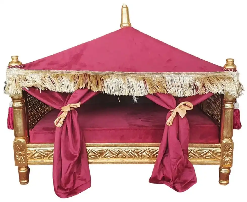 Mega-Angebot Casa Padrino cama de perro barroco rojo burdeos / oro - Cama de perro de estilo antiguo hecha a mano - Magníficos muebles para perros en estilo barroco - Muebles barrocos para mascotas