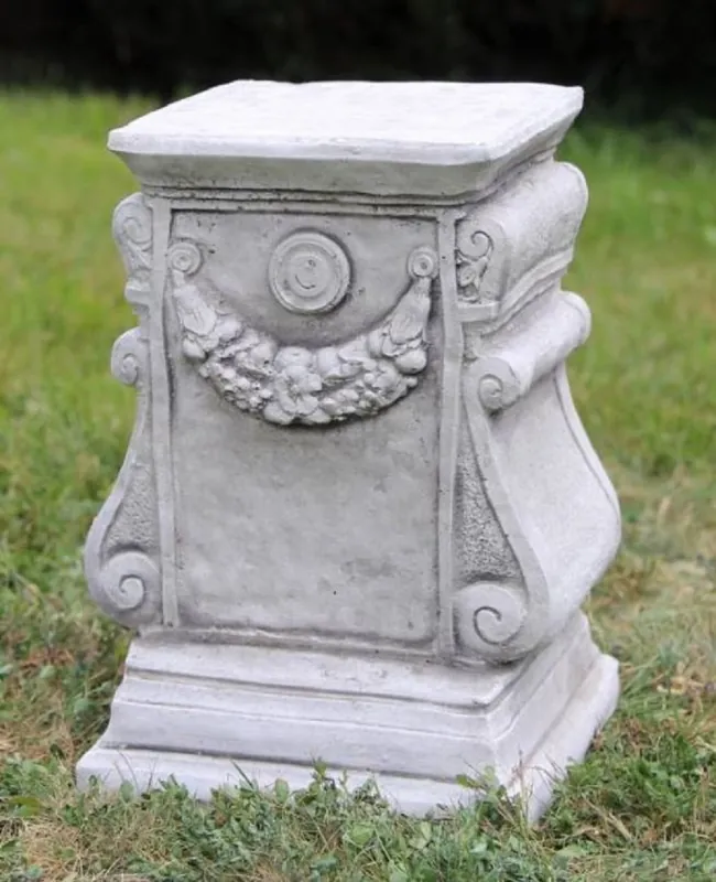 Casa Padrino pilar decorativa de jardín barroco gris A. 41 cm - Pilar de piedra de estilo antiguo - Magnífica pilar de jardín - Decoración de terrazas y jardines barrocos Neue Ware