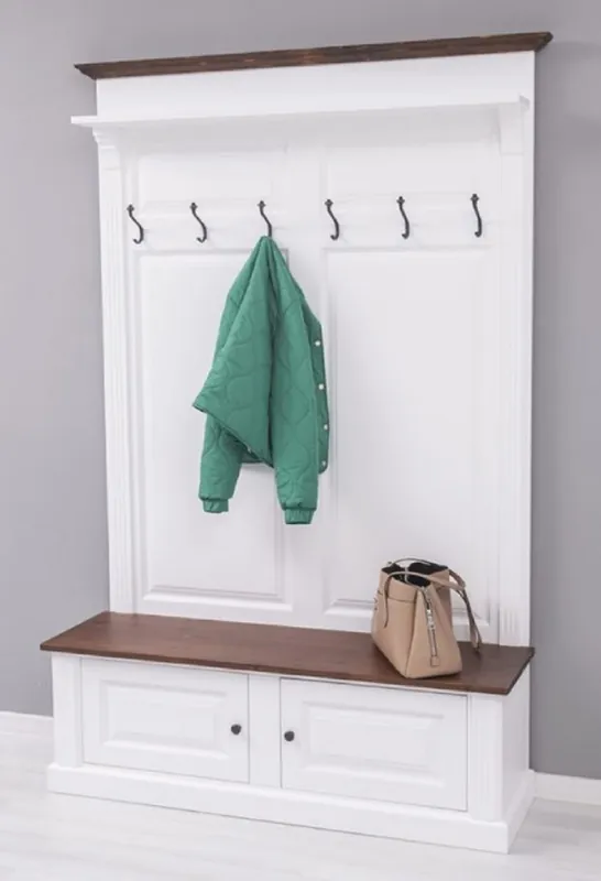 Casa Padrino armario de madera maciza estilo campestre blanco / marron oscuro 140 x 41 x A. 210 cm - Armario de pared - Armario de recibidor - Muebles de recibidor - Muebles de estilo campestre Günstig