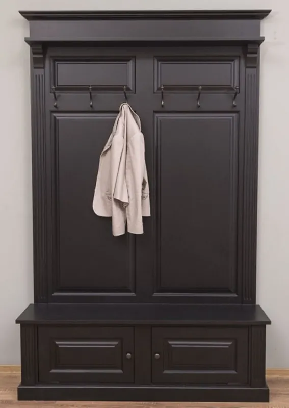 Casa Padrino armario de madera maciza estilo campestre negro 140 x 41 x A. 210 cm - Armario de pared - Armario de recibidor - Muebles de recibidor - Muebles de estilo campestre Knallerangebot