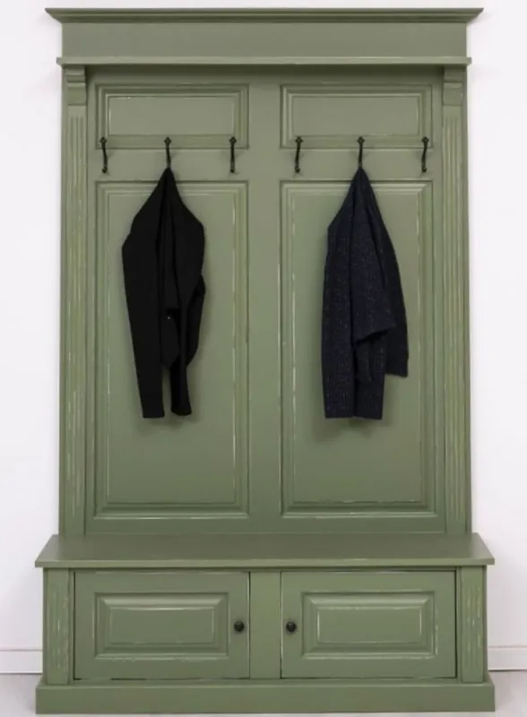 Casa Padrino armario de madera maciza estilo campestre verde antiguo 140 x 41 x A. 210 cm - Armario de pared - Armario de recibidor - Muebles de recibidor - Muebles de estilo campestre Sichere Zahlung