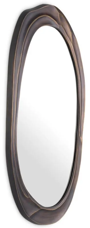 Preisreduziert Casa Padrino espejo de pared de lujo bronce 71,5 x 4 x A. 144 cm - Espejo de salón de aluminio - Espejo de dormitorio - Espejo de armario - Muebles de lujo
