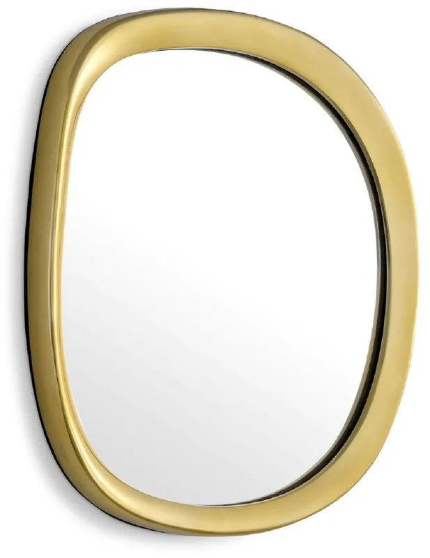 Markenprodukt Casa Padrino espejo de pared de lujo oro 43,5 x 4 x A. 45 cm - Espejo de salón de aluminio - Espejo de dormitorio - Espejo de armario - Muebles de lujo