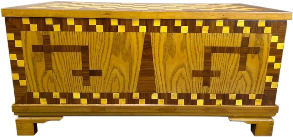 Cómoda réplica de museo de los años 40 réplica 102 x 52 x H 50 cm - muebles de estilo antiguo con incrustaciones marrones Cofre de Berlín Art Deco Ausverkauf