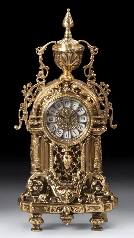 Sonderangebot Casa Padrino reloj de mesa barroco de lujo oro 20 x A. 36 cm - Reloj de bronce hecho a mano estilo barroco - Reloj de escritorio barroco - Decoracion escritorio barroco - Accesorios barrocos