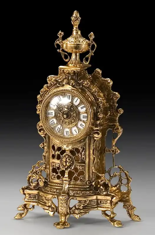 Knallerangebot Casa Padrino reloj de mesa barroco de lujo oro 23 x A. 37 cm - Reloj de bronce hecho a mano estilo barroco - Reloj de escritorio barroco - Decoracion escritorio barroco - Accesorios barrocos