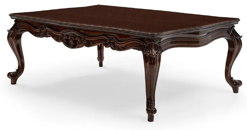 Solange Der Vorrat Reicht Casa Padrino mesa de centro barroco de lujo marrón - Mesa de salón de madera maciza hecha a mano en estilo barroco - Muebles de salón en estilo barroco - Muebles barrocos
