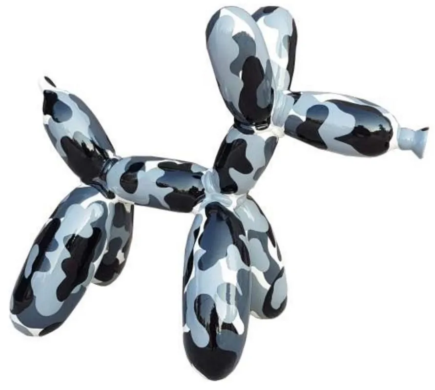Jetzt Bestellen Casa Padrino escultura decorativa de diseño de lujo perro de globo negro / gris / blanco 100 cm - Figura decorativa grande XXL - Escultura decorativa XXL - Esculturas y figuras decorativas XXL
