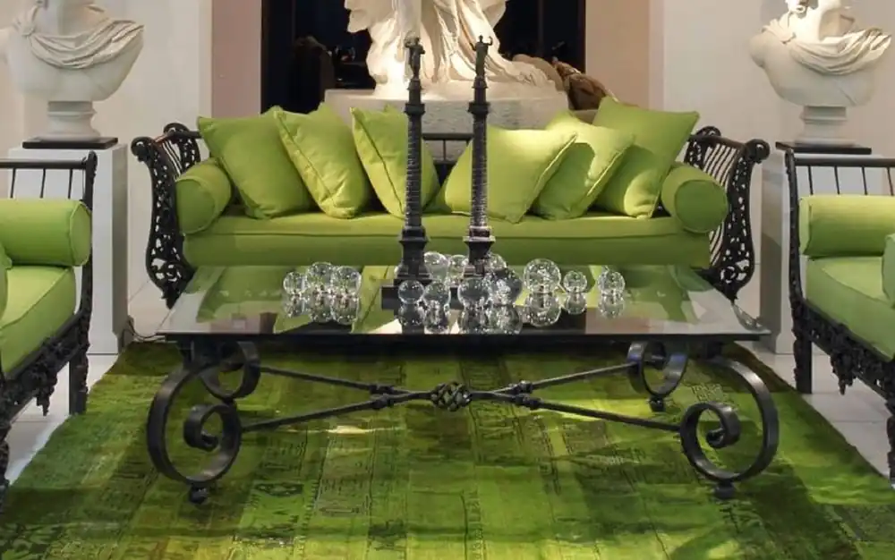Casa Padrino mesa de centro barroco de lujo negro 136 x 106 x A. 42 cm - Mesa de jardín de hierro forjado a mano con tapa de vidrio - Muebles de salón barrocos - Muebles de jardín barrocos Knallerangebot