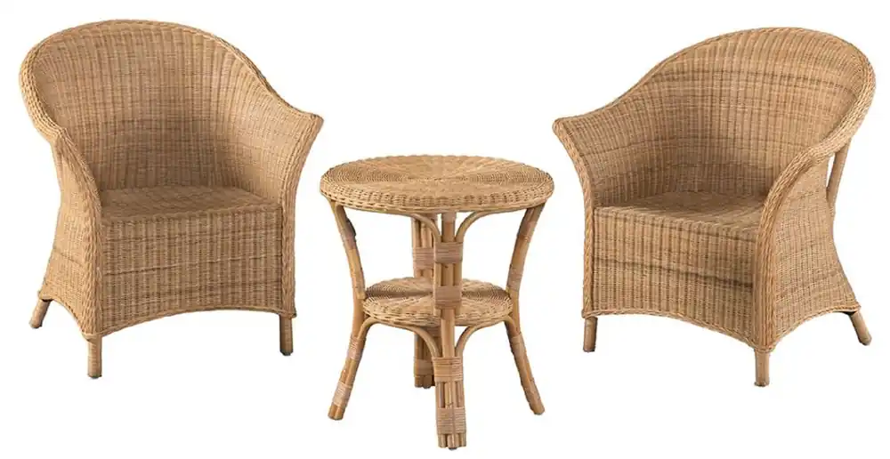 Casa Padrino Conjunto de Muebles de Jardín de Bambú de Lujo Natural - 2 Sillas de Jardín de Bambú y 1 Mesa de Jardín de Bambú - Muebles de Lujo - Muebles de Jardín de Bambú Markenprodukt